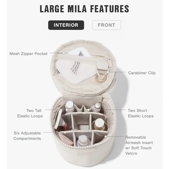 Dagne Dover Mila Toiletry Organizer - Large - Onyx / Black - Picture 7 of 8